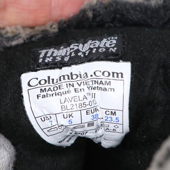 Columbia Lavela II Suede Winter Snow Boots Waterproof Thinsulate Black Faux Fur - Picture 8 of 12